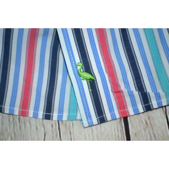TAILORBYRD Men's Flip Cuff Button Front‎ Shirt SIZE LARGE Multi Color Striped - Picture 6 of 6